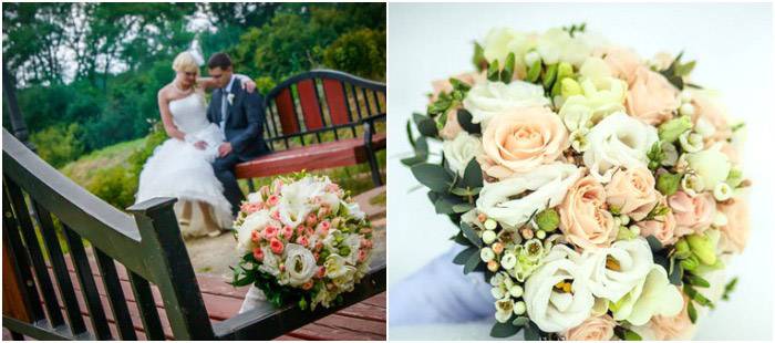 Свадебный букет из кустовых роз - идеи оформления и сочетания с другими светами, фото